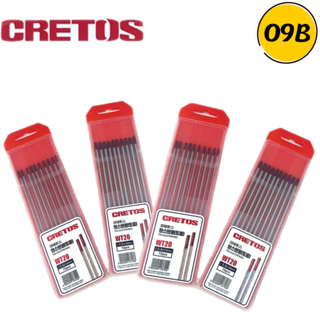 크레토스 텅스텐봉 3.2mm 적색 토륨 WT20 10개입 (1팩)