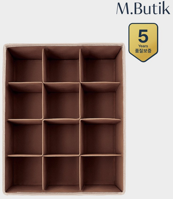 엠부띠끄 탭탭 칸조절 서랍 정리함 12 구, 아이보리