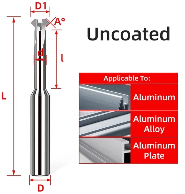 TOOLEYE 카바이드 챔퍼 밀링 커터 텅스텐 강철 상부 하부 금속 CNC 엔드 밀, 01 Uncoated, 02 120 degree, 07 D16x75L