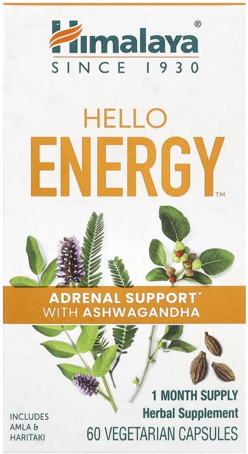 Himalaya hello 에너지 아슈와간다로 부신 건강 증진 베지 캡슐 60정, Himalayahello에너지아슈와간다로부신건강증진베지, 1개 - 쿠팡