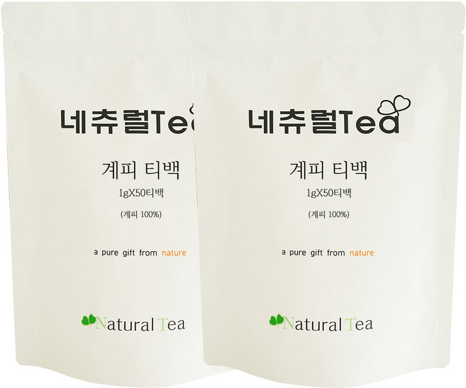 네츄럴티 계피 시나몬차 50티백 총100티백, 2개, 50개입, 1g
