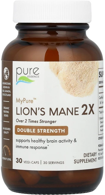 퓨어 에센스 Pure Essence MyPure™ 노루궁뎅이버섯 2X 500mg 베지 캡슐 30정124967원산지:기타, 1개 - 쿠팡