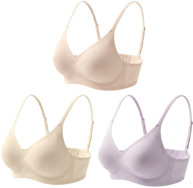 어머머스 노와이어 얇은끈 편한 심리스 패드일체형 볼륨업 브라 3p