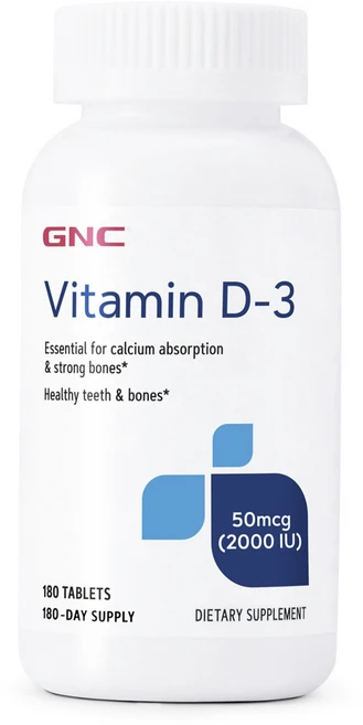 GNC 비타민 D-3 50mcg 2000IU 타블렛, 180개입, 1개, 180정 - 쿠팡