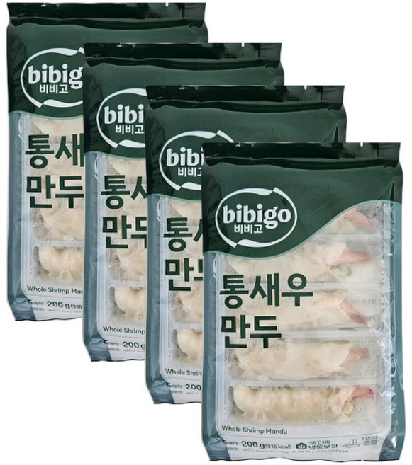 비비고 통새우만두 탱글 통새우 야식 간식, 4개, 200g