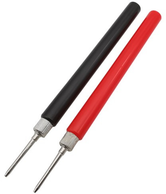 호환 2Pcs 멀티미터 스프링 테스트 프로브 팁 절연 후크 와이어 커넥터 바늘 전기 126mm, 1개, 01 Large