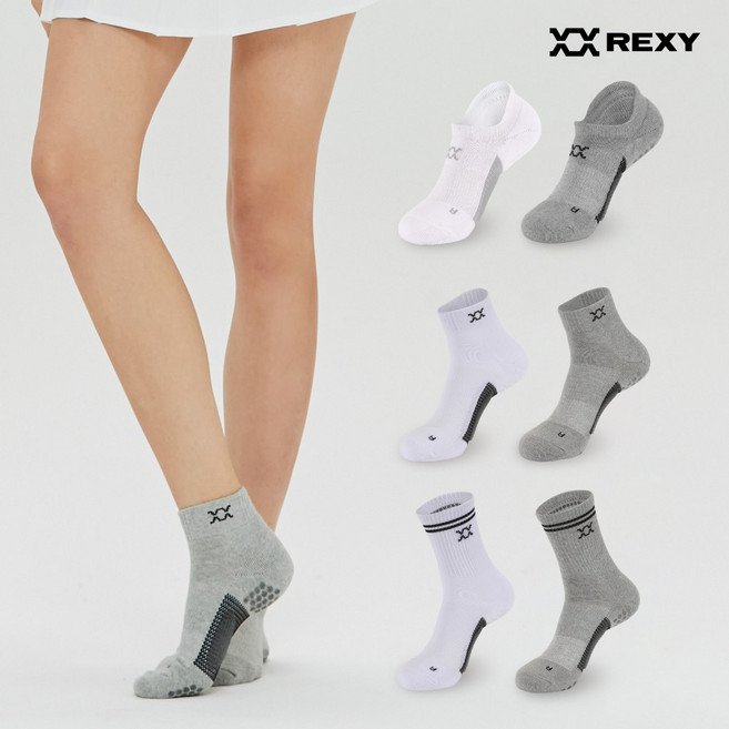 렉시 밸런스 길이별 BEST 골프양말 1+1, 24(S), 퍼팅 밸런스 스니커즈_그레이+그레이