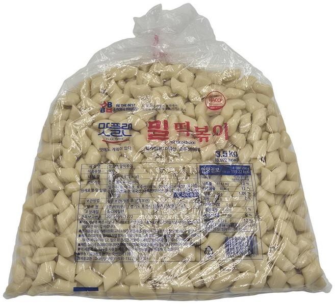 [낱개] 맛플랜 비비푸드 밀 떡볶이 떡 (절단) 3.5kg, 3개