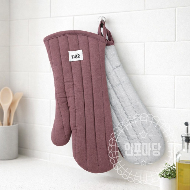 STAR 오븐장갑 (2개 1세트) 내열장갑, 1개, 혼합색상