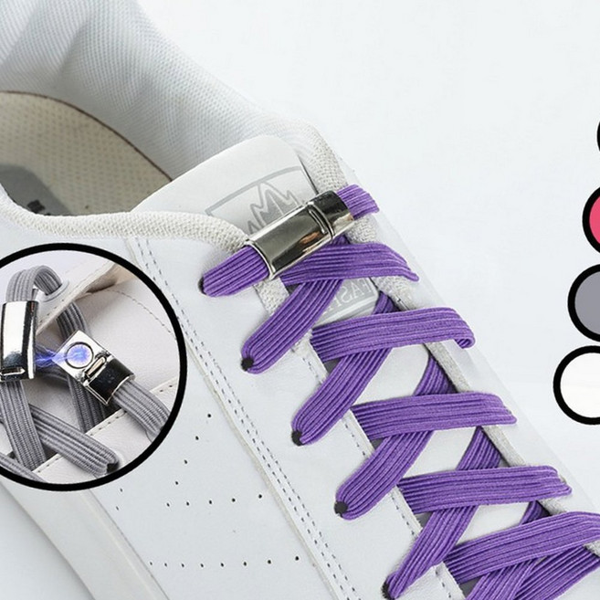 마그네틱 신발끈 탈착식 운동화 매직 끈없는 어린이 성인