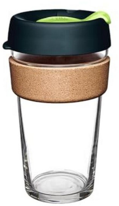KeepCUP 컵 브루 코르크 - 재사용 가능한 커피 컵 강화 유리 및 코르크 L 16온스/454ml - 데이브레이크, 2-12온스, 딥