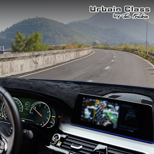 어바인 수입차 BMW 샤무드 블랙+그린 논슬립 대쉬보드커버, 5시리즈(G30/i530)(18~)_HUD유/센터유