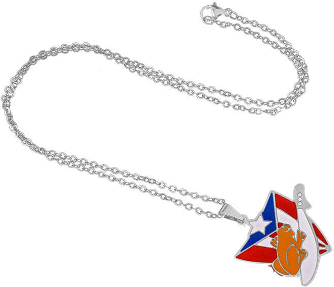 스테인리스 스틸 푸에르토리코 깃발 펜던트 목걸이 스타일리시한 푸에르토리코 지도 목걸이 넥 주얼리 여성 남성용 내셔널