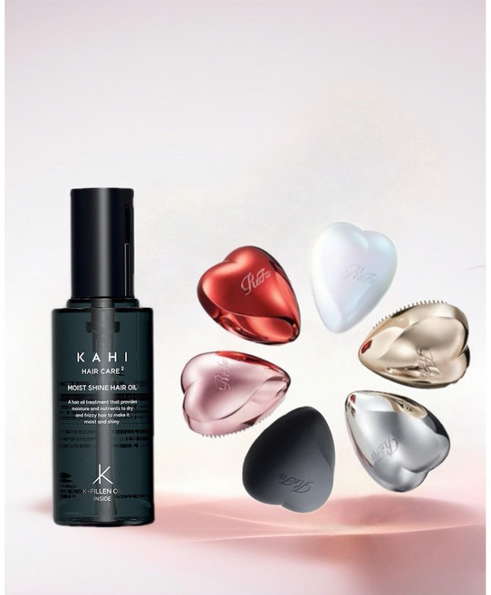 ReFa 리파 하트브러시 + 가히 샤인 헤어 오일 set (가히 쇼핑백 제공), 샴페인골드+헤어오일