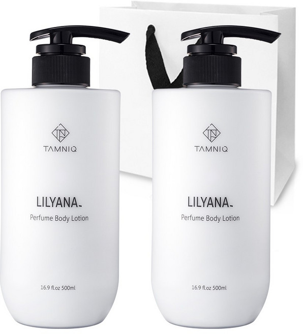 탐니크 퍼퓸 고보습 바디로션 릴리아나 2종세트 ( 쇼핑백 증정 ), 2개, 500ml