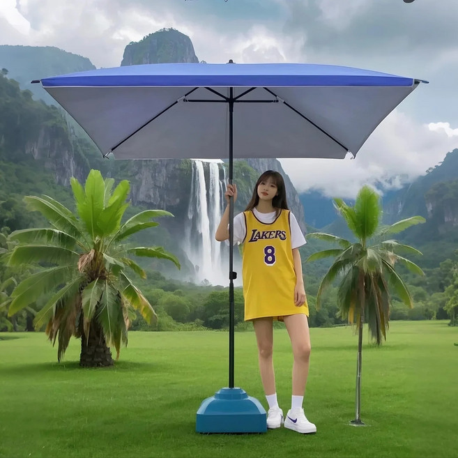 넷코리아 야외용 사각 초대형 방수 파라솔 3X3 2X3.2, 직사각파라솔-파랑