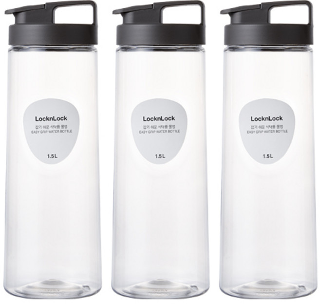 락앤락 잡기쉬운 물병 3p, 그레이, 1.5L, 3개