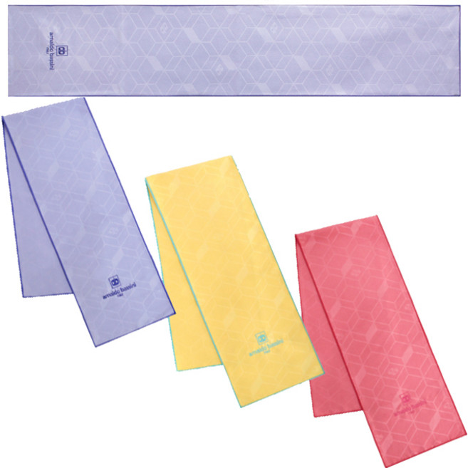 송월 아날도바시니 블록패턴 스포츠 타올, 노랑, 1개