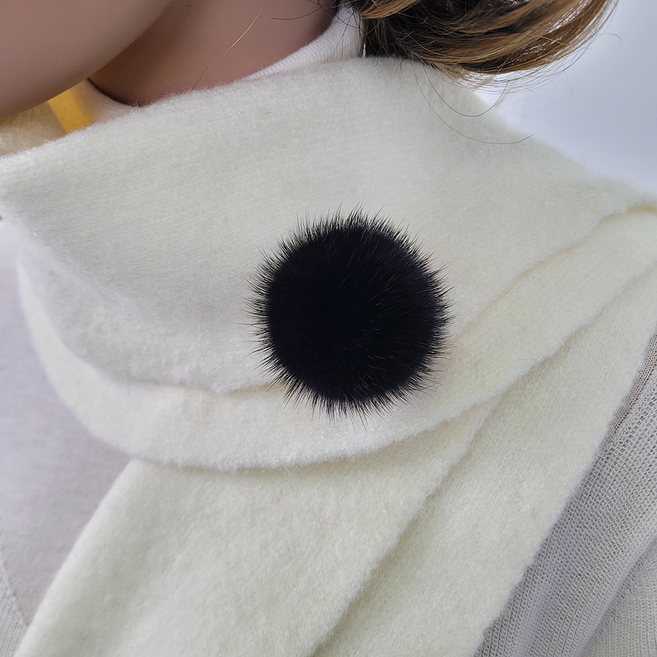 퍼아트 리얼 밍크 퍼 폼폼 방울 브로치 코사지 9color fabr11