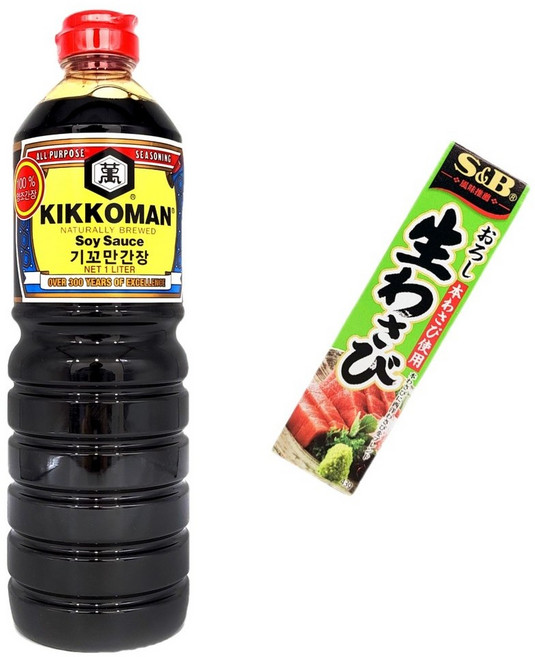 기꼬만 간장 1L + 에스비 생와사비 43g, 1개, 1.043L