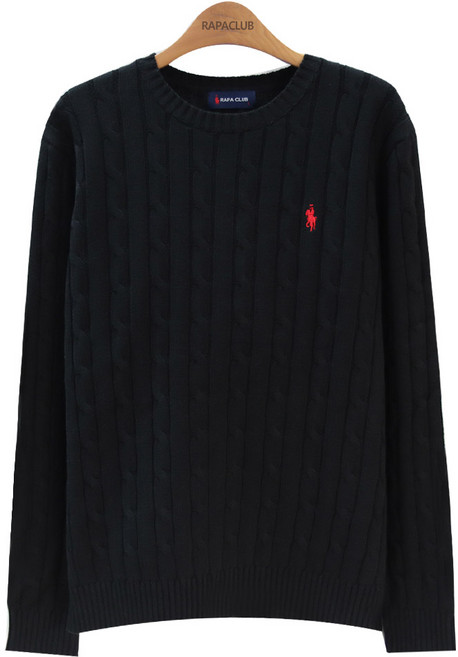 라파클럽 남녀공용 케이블 꽈배기 면 100% 긴팔 니트 스웨터
