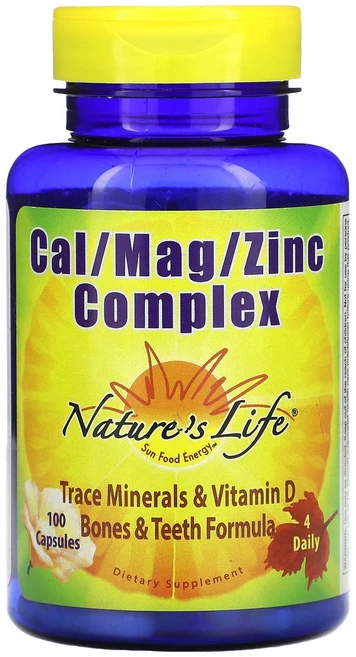 Nature's Life Cal/Mag/Zinc 복합체 캡슐 100정 Life (네이처스 라이프), 1개 - 쿠팡