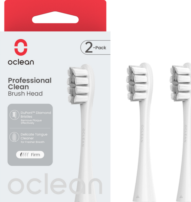 Oclean 교체 칫솔 헤드 프로페셔널 클린 세트 회색, 2개입, 1개