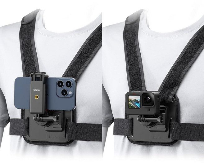 CM028 조절 가능한 가슴 장착 - GoPro DJI Insta360 액션 카메라용 수직/수평 전환 삼성 휴대폰 POV 스트랩, 03 DE