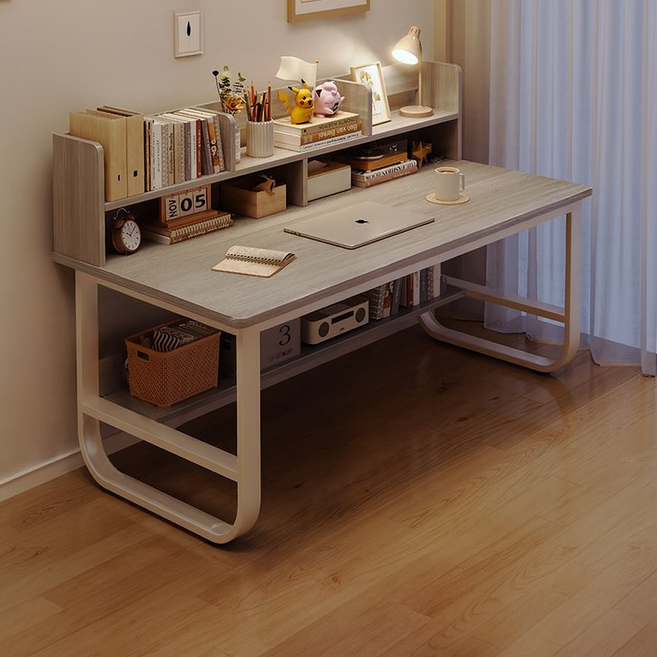 고등학생 공부용 멀티수납 학생 책상 사무용 컴퓨터 데스크, 그레이