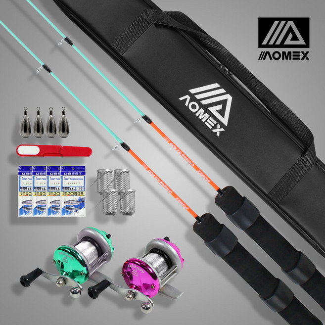 아오맥스 롤리팝 아이스로드 빙어 산천어 송어 얼음낚시대 세트, 빙어낚시대 세트, 민트