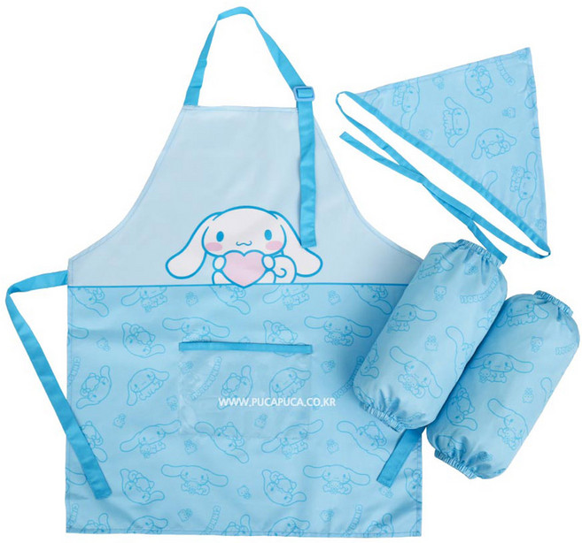 여아 남아 산리오 앞치마 + 허니 토시 + 두건 3종 세트