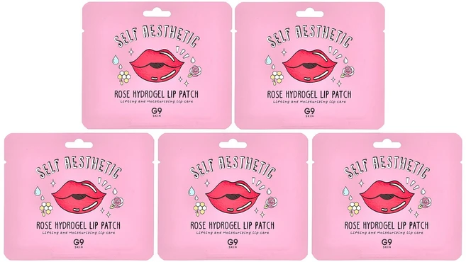 G9skin Self Aesthetic 로즈 하이드로젤 립 패치 5개입 3g(0.10oz) G9skin (지나인스킨), 1개 - 쿠팡