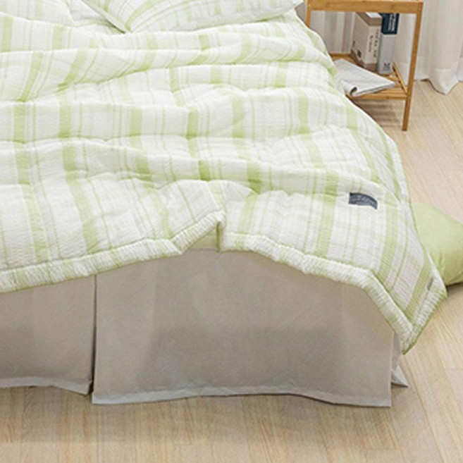 시원한 여름이불 샤브레 그린 체크 시어서커 간절기 퀸 이불 냉감이불 차렵이불 양면이불 이불 철이불