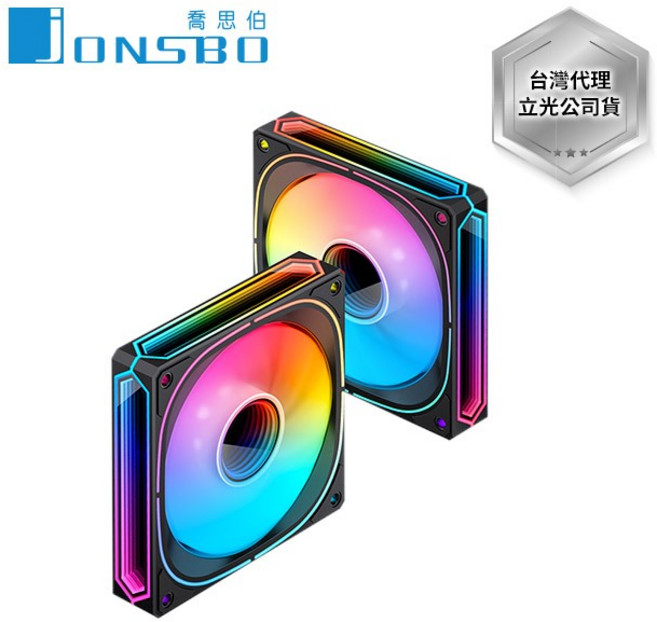 JONSBO 喬思伯 FR505 ARGB 無限鏡風扇 黑色, 1個