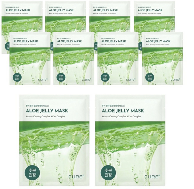 김정문알로에 큐어알파 알로에 젤리 마스크 10개, 1개입