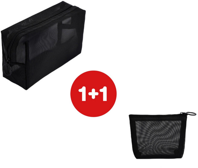 감성작품 물빠지는 목욕가방 매쉬 여행용 파우치, 블랙