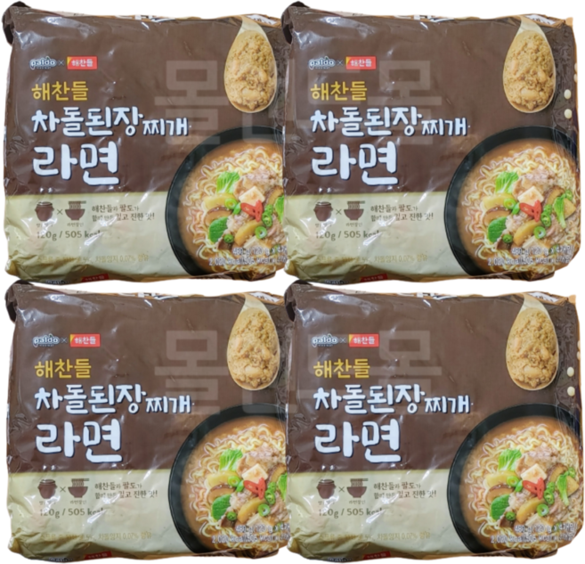 팔도 해찬들 차돌 된장찌개 라면 120g, 16개