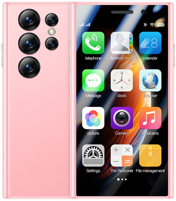 SOYES S23 Pro 4G 안드로이드 9.0 듀얼 SIM 4G 네트워크 2GB RAM 16GB ROM 얼굴 인식 1950mAh 배터리 3.0" 디스플레이 소형 휴대폰, Pink, [02] 분홍색