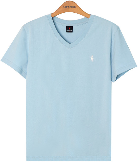 라파클럽 남녀공용 브이넥 반팔 티셔츠