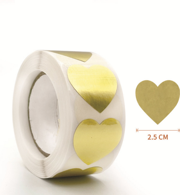 포그니 하트 재물운 스티커 500매, 골드