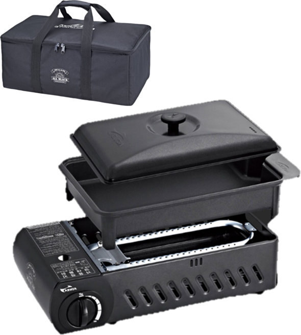 코베아 구이바다 M 가스 버너 휴대용 캠핑 캠핑용 부르스타 부루스타 미니 세라믹 가방 전골팬 블랙, 1개