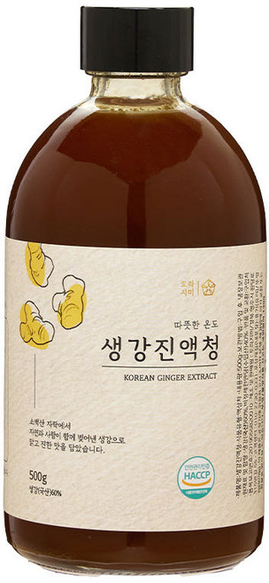 도라지미 가정의달 감사선물 수제 생강청 국산 생강 진액청 500g, 1개, 생강청 500g 선물포장