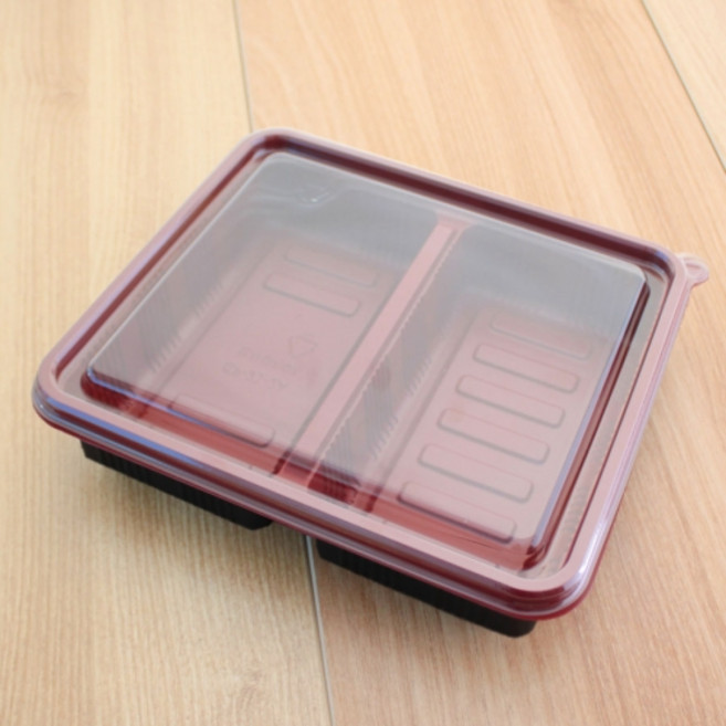 GP-21-2A 투톤2칸 일회용 도시락 덮밥 돈까스 배달 포장용기 [400세트]