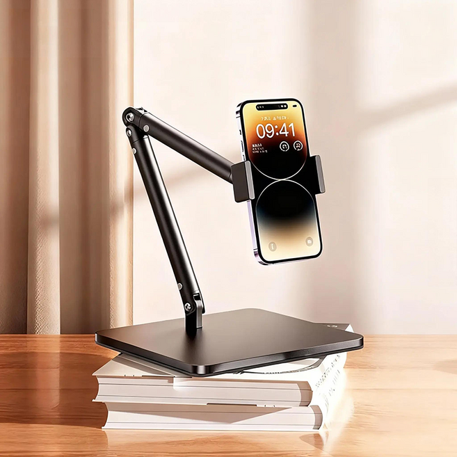 콜콜러브 스탠드 태블릿 핸드폰 거치대 수직촬영거치대 촬영스탠드 침대 휴대폰 거치대, 블랙 - 휴대폰만 사용, 1개