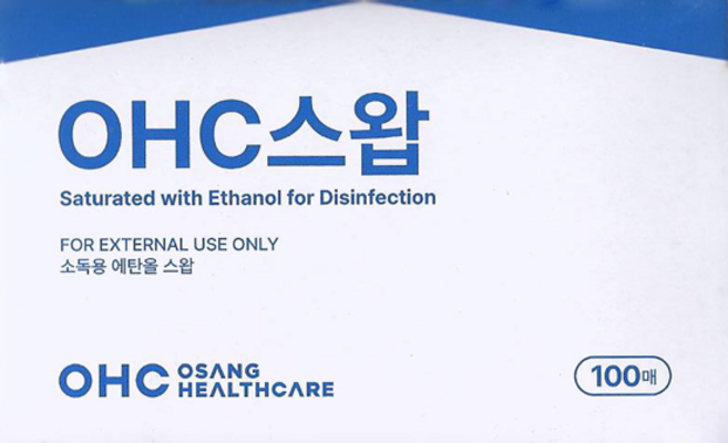 오상헬스케어 OHC스왑 일회용 알콜스왑 100매 알콜솜 소독솜 멸균솜 개별포장 SW, 2박스, 100개입