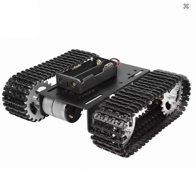 스마트 로봇 탱크 섀시 듀얼 DC 12V 350rpm 모터 로봇 무한궤도바퀴 조립필요, 블랙 12V 350rpm, 1개