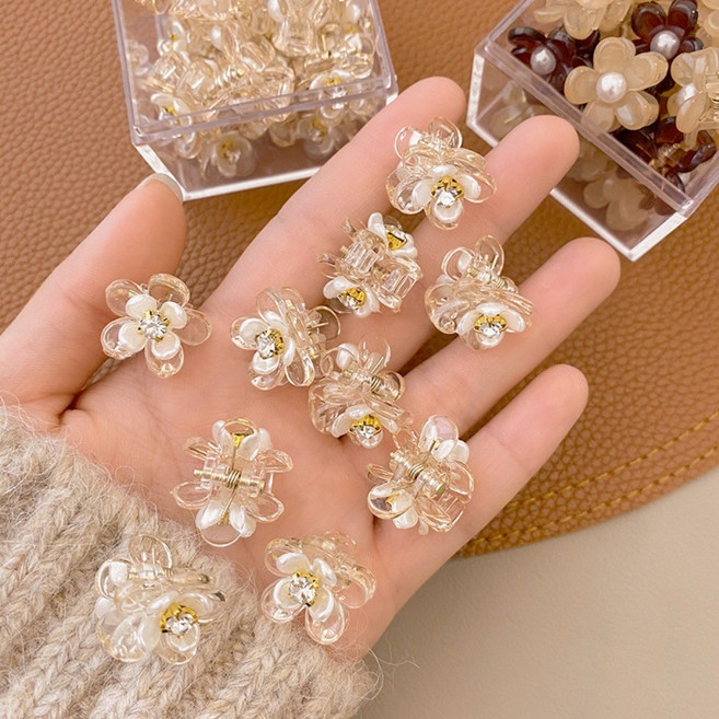 미니 심플한 헤어 집게핀 꽃핀 앞머리 고정핀