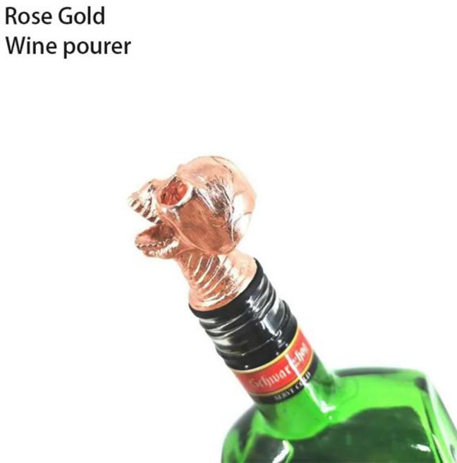 사슴양주 남은와인보관 위스키푸어러 할로윈 해골 머리 와인 Pourer 유령 축제 파티 병 마개 장식 용품 부어 주둥이 클럽 바 액세서리, [03] Rose Gold Pourer, 1개