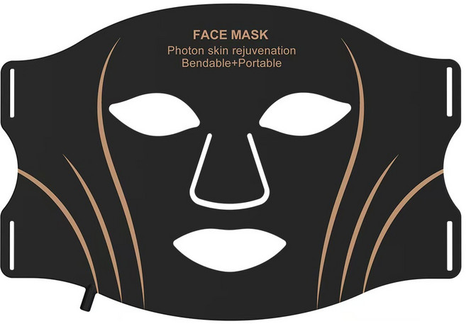 실리콘 LED 마스크 적외선 얼굴 목 뷰티디바이스 피부관리기, 일반(블랙 7색), 멀티컬러 블랙