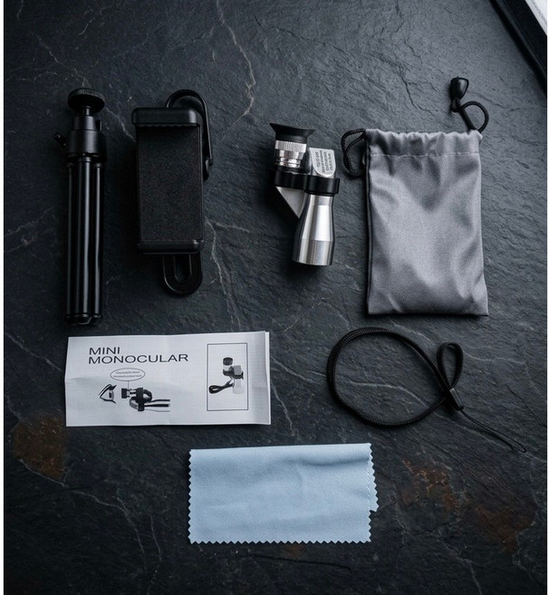 迷你拐角單筒望遠鏡 手機望遠鏡 FMC鍍膜, 全配
